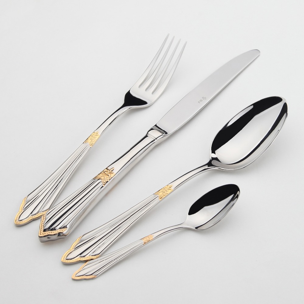 Gold Plated Cutlery - Gold Plated Cutlery Set 24pcs Luxury