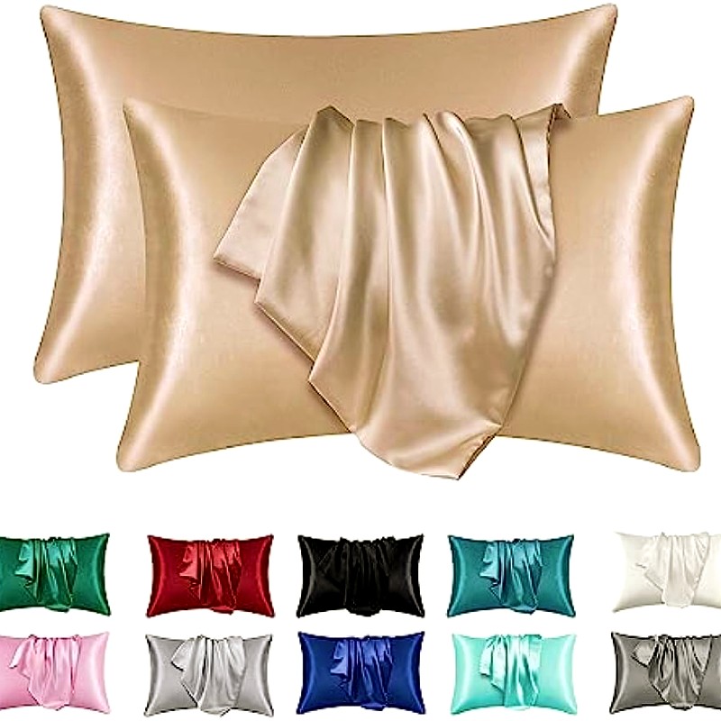 Silk Pillowcase Set - 2pcs Satin Silk Pillowcase for Hair