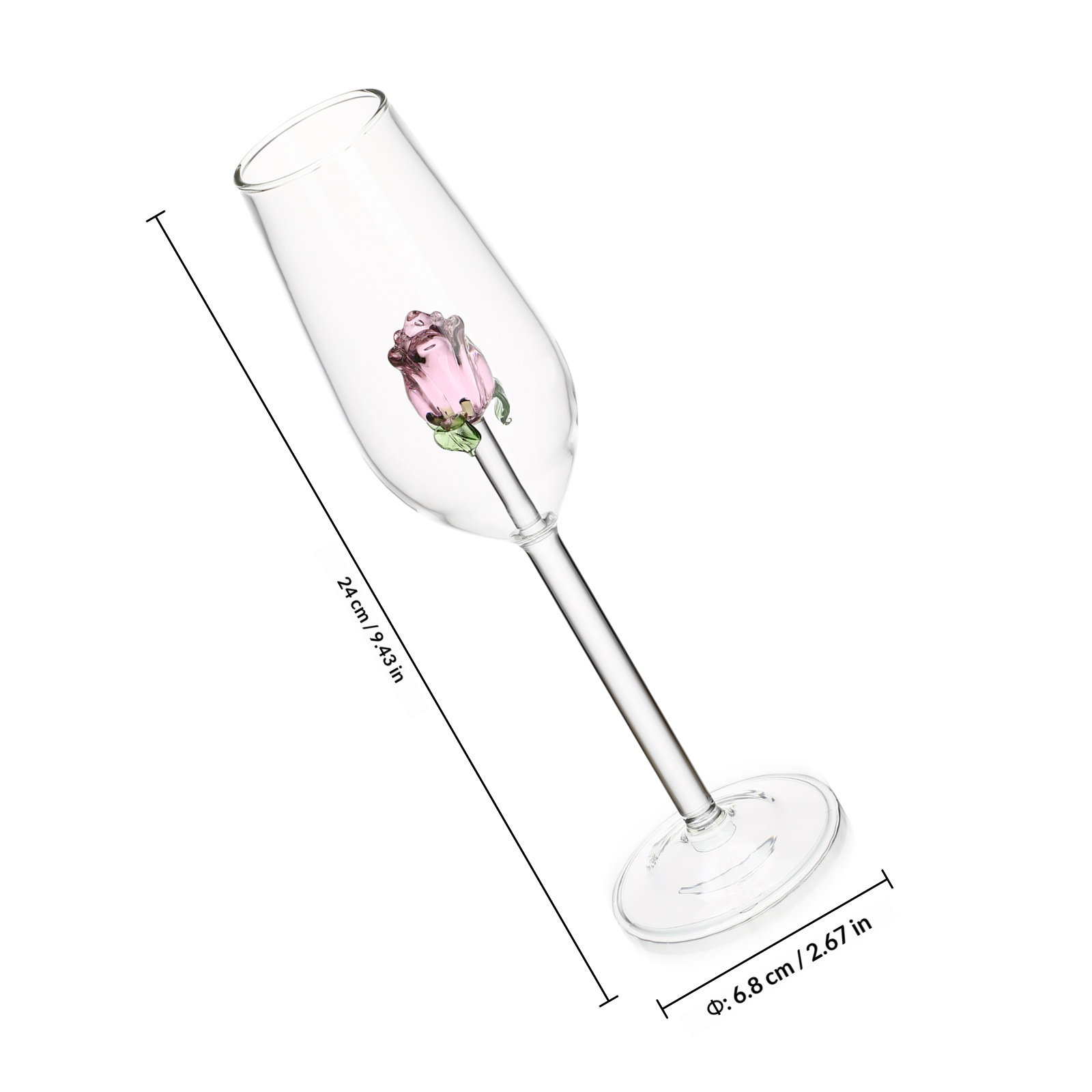 Rose Crystal Glass Goblet Crea - огляд і ціна Crystal Wine Glass