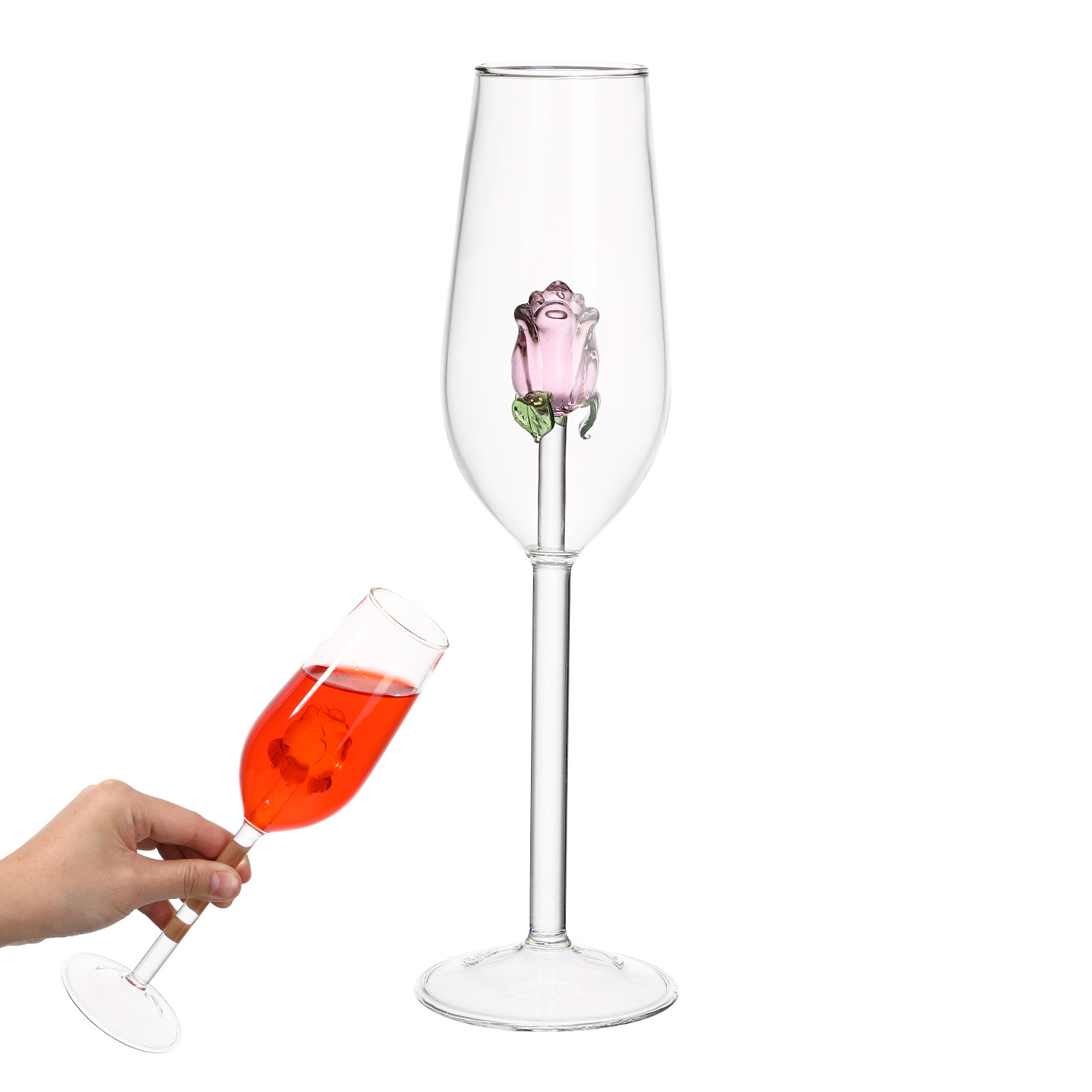 Rose Crystal Glass Goblet Crea - огляд і ціна Crystal Wine Glass