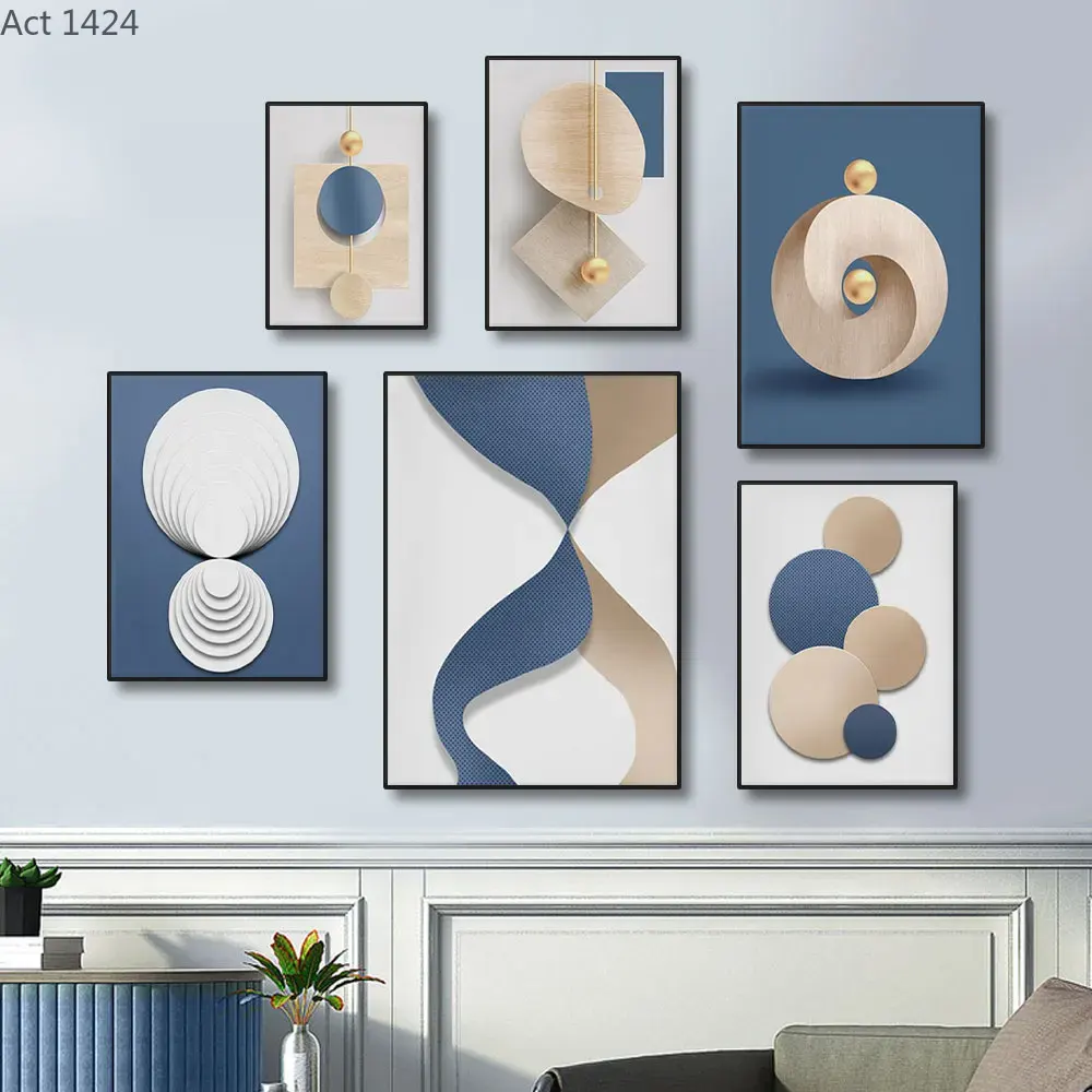 (1pc frameless)Abstract Blue W - огляд і ціна Luxury Lifestyle Pictures