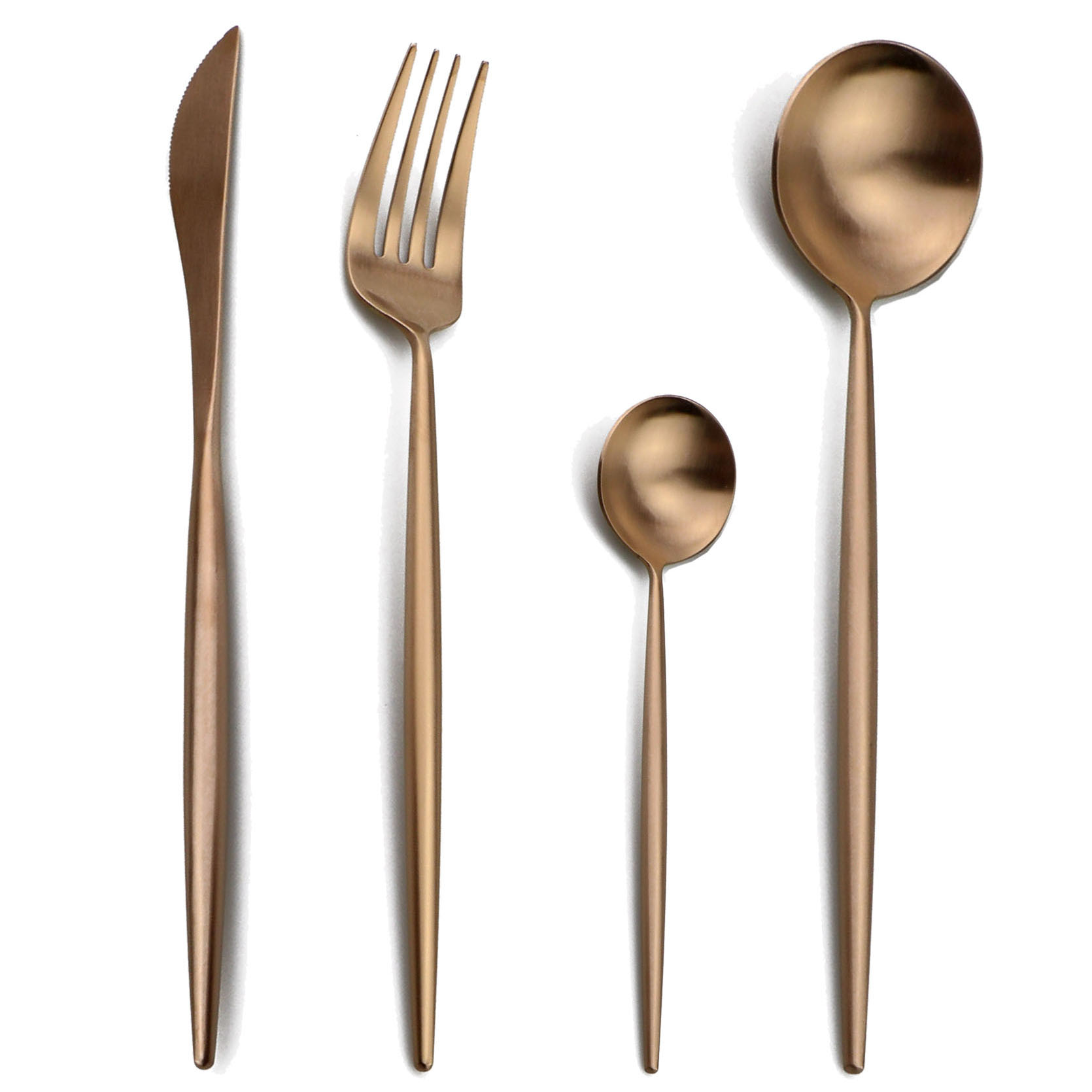 24-Pcs Rose Gold Cutlery Set W - огляд і ціна Gold Plated Cutlery