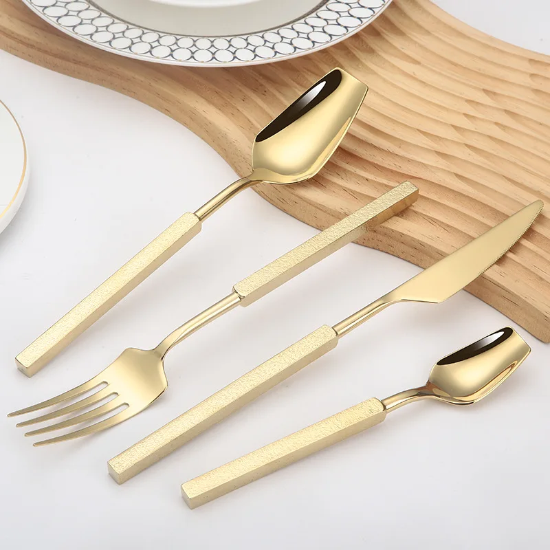 4pcs Luxury Cutlery Set Wester - огляд і ціна Gold Plated Cutlery