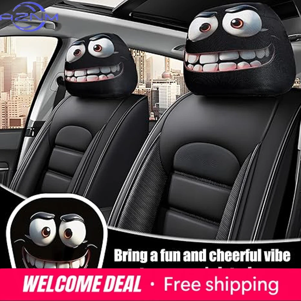 2PCS/SET Funny Car Head Pillow - огляд і ціна Silk Pillowcase Set