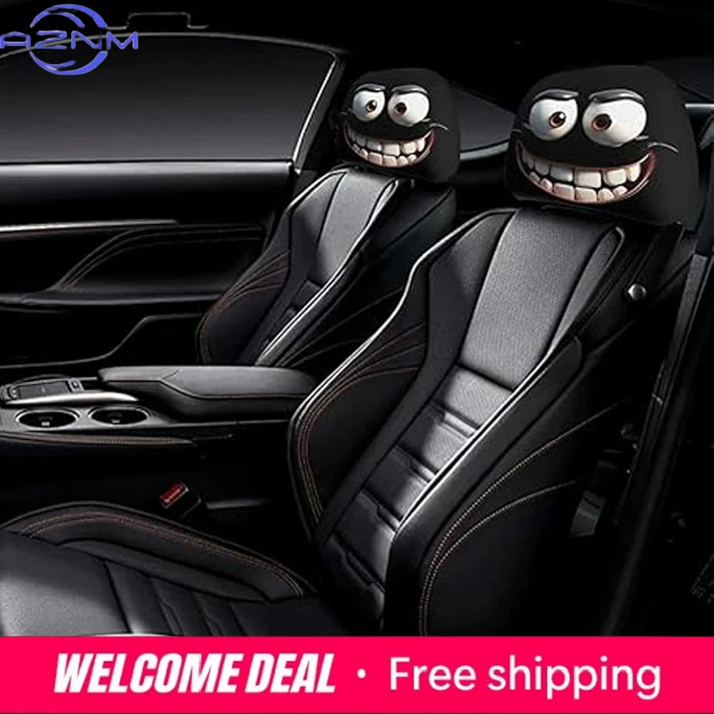 2PCS/SET Funny Car Head Pillow - огляд і ціна Silk Pillowcase Set