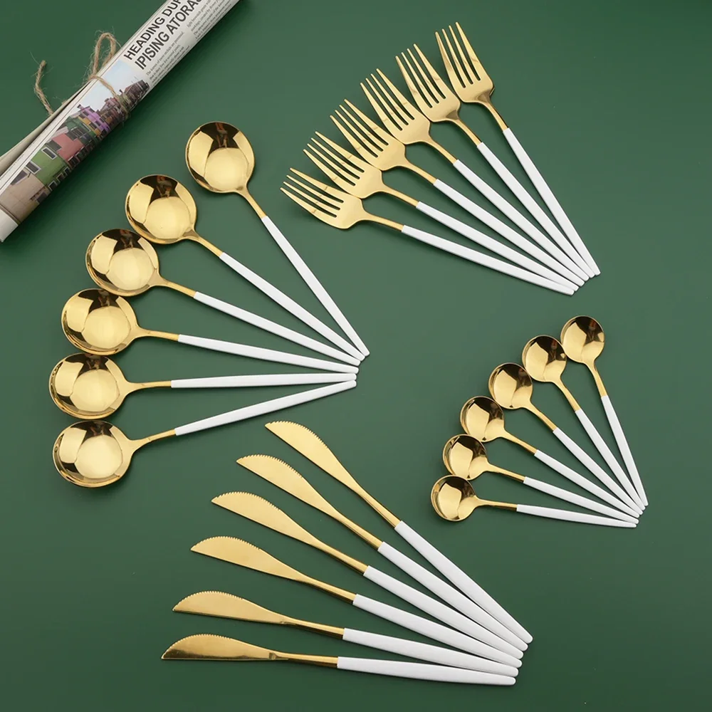 16/24/32/48Pcs Dinnerware Set  - огляд і ціна Gold Plated Cutlery