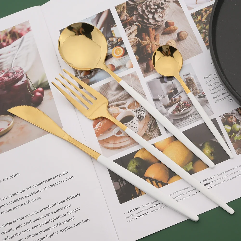 16/24/32/48Pcs Dinnerware Set  - огляд і ціна Gold Plated Cutlery