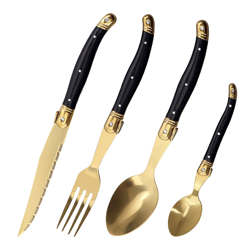Laguiole Black Gold Cutlery Se - огляд і ціна Gold Plated Cutlery