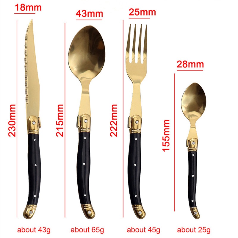 Laguiole Black Gold Cutlery Se - огляд і ціна Gold Plated Cutlery