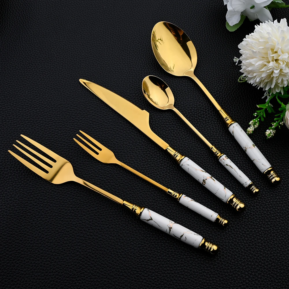 16Pcs Tableware Set Cutlery Se - огляд і ціна Gold Plated Cutlery