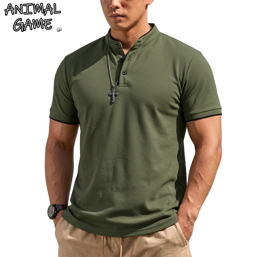 Summer Short Sleeve Henley Shi - огляд і ціна Luxury Lifestyle Men