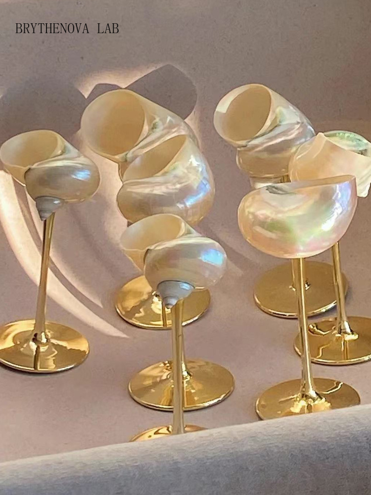 AhunderJiaz Retro Couple Seash - огляд і ціна Crystal Wine Glass
