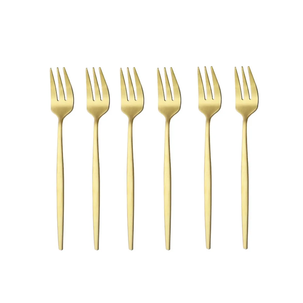 6Pcs Stainless Steel Matte Cak - огляд і ціна Gold Plated Cutlery