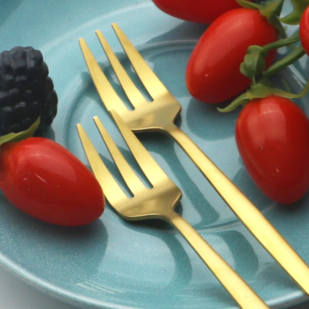 6Pcs Stainless Steel Matte Cak - огляд і ціна Gold Plated Cutlery