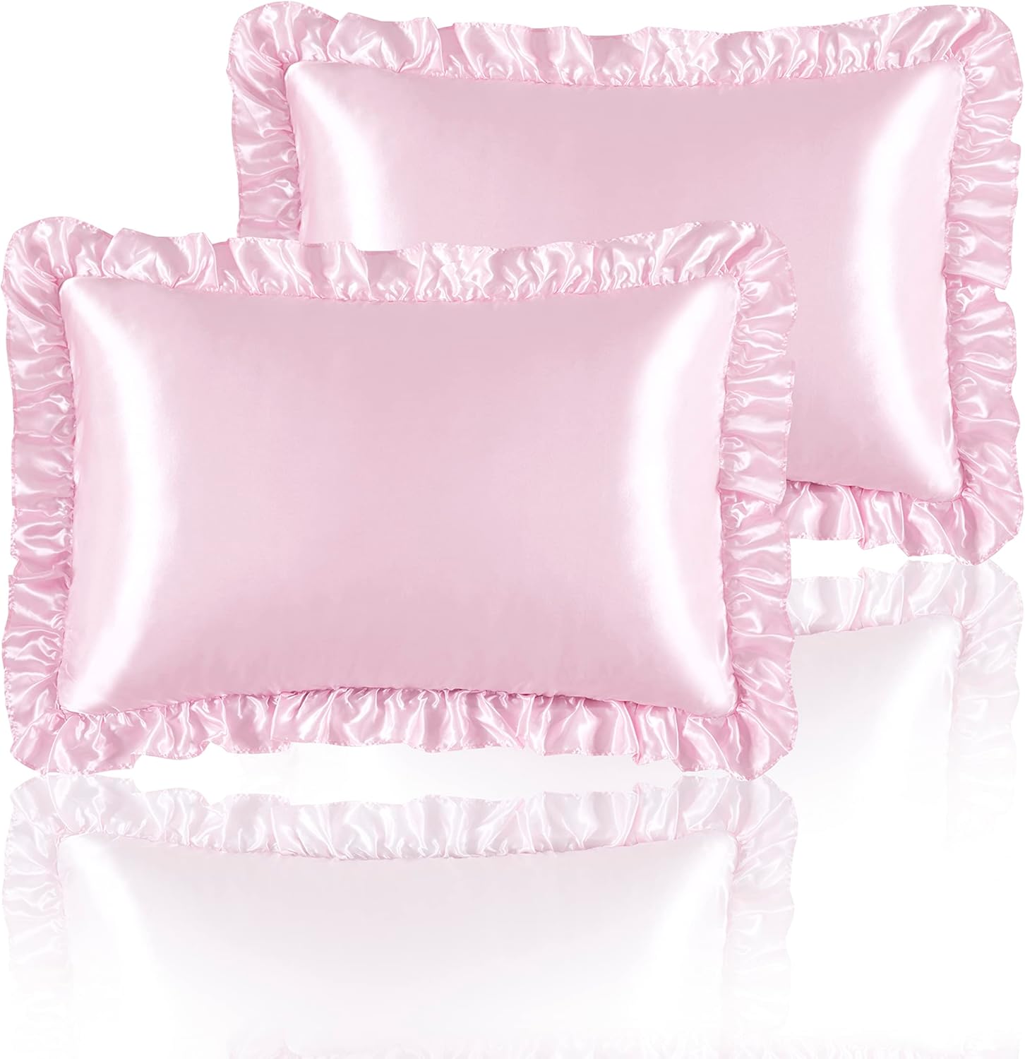 2Pcs Satin Ruffled Pillow Case - огляд і ціна Silk Pillowcase Set