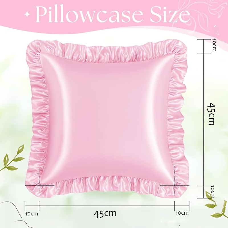2Pcs Satin Ruffled Pillow Case - огляд і ціна Silk Pillowcase Set
