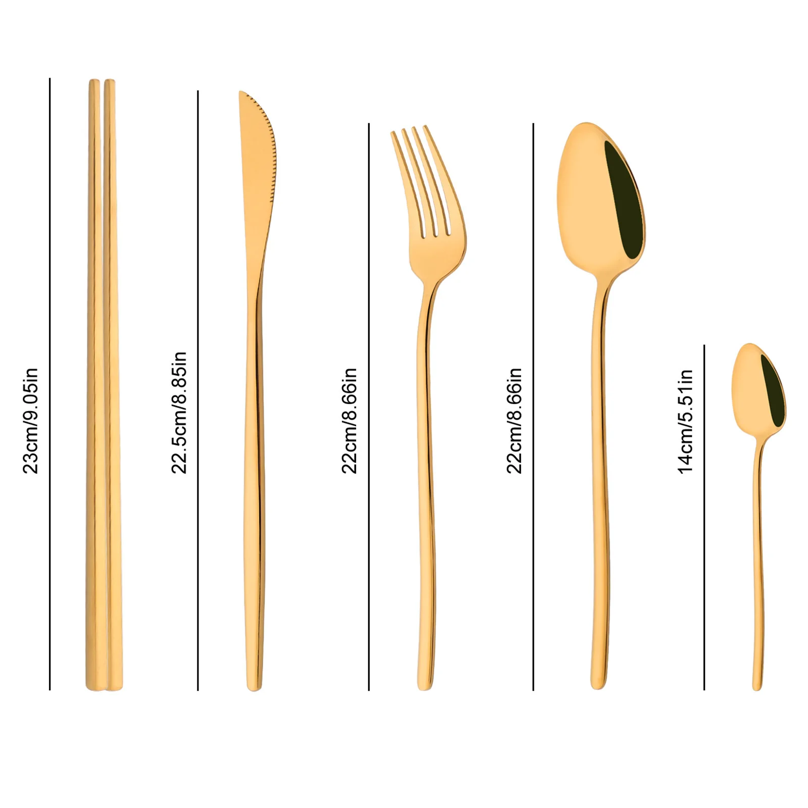 Korean 8Pcs Tableware Set High - огляд і ціна Gold Plated Cutlery