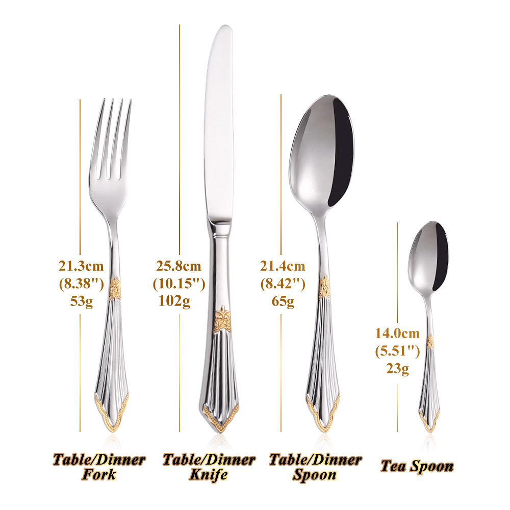 4/8/12/16/20 Pieces Gold Plate - огляд і ціна Gold Plated Cutlery